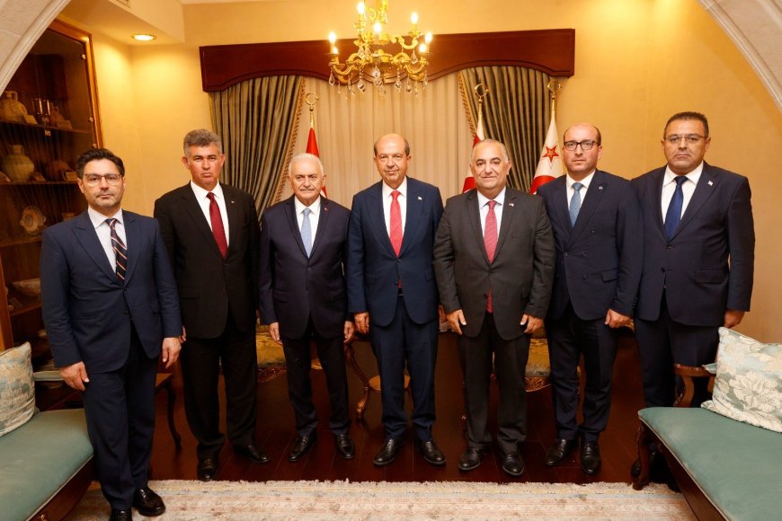 Cumhurbaşkanı Tatar, eski başbakan ve TDT Aksakallılar Heyeti Başkanı Binali Yıldırım’ı kabul etti
