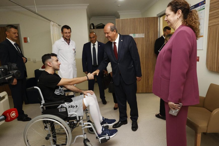 Cumhurbaşkanı Ersin Tatar, Burak Sağlam’ı ziyaret etti