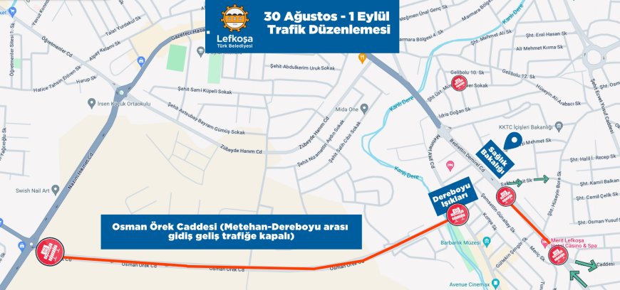 Lefkoşa'da alt yapı çalışmaları nedeniyle bazı yollar yarından itibaren üç gün trafiğe kapalı...
