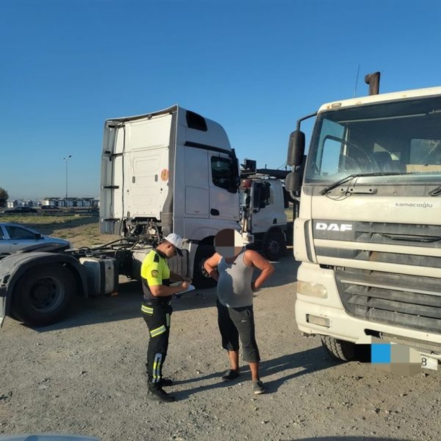Polisin kamyon araçlara yönelik denetimleri devam ediyor…