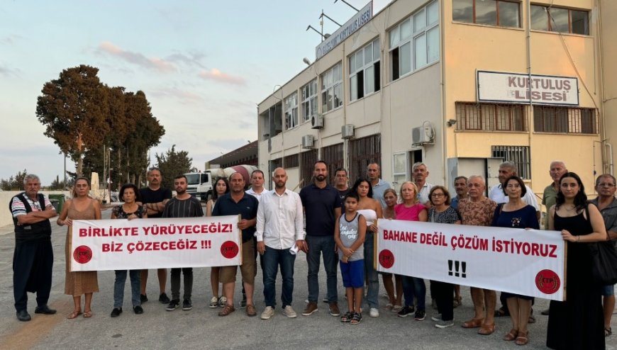 CTP Güzelyurt İlçesi, Kurtuluş Lisesi’nde incelemelerde bulundu, inşaatın hala tamamlanmasına tepki gösterdi