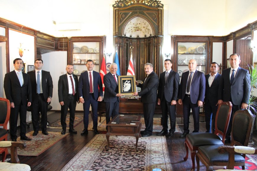 KTBB Başkanı Özçınar, Azerbaycan Şehir Belediyeleri Birliği Başkanı Taghiyev ve heyeti ile bir araya geldi