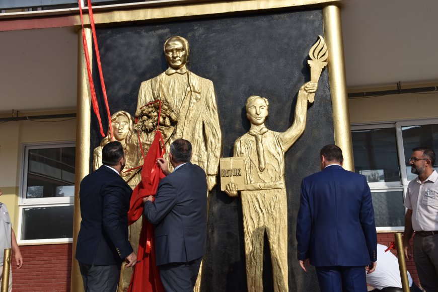 Canbulat Özgürlük Ortaokulu’nda Atatürk büstü rölyef çalışması ve su arıtma odasının açılışı yapıldı