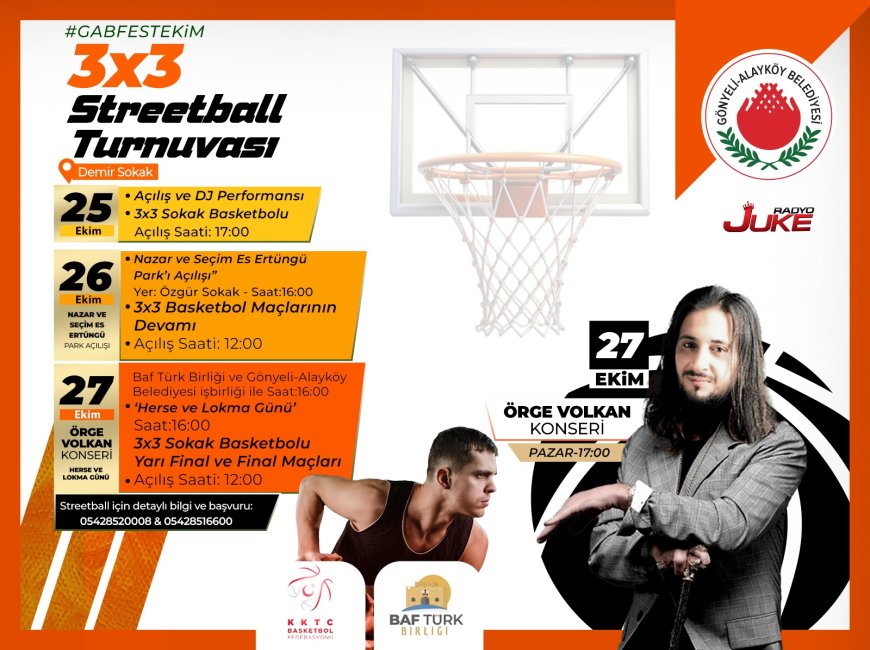 Gönyeli-Alayköy Belediyesi street ball turnuvası düzenliyor