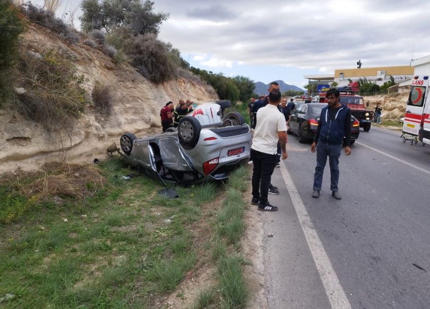 Girne-Tatlısu ana yolunda kaza... 4 yaralı