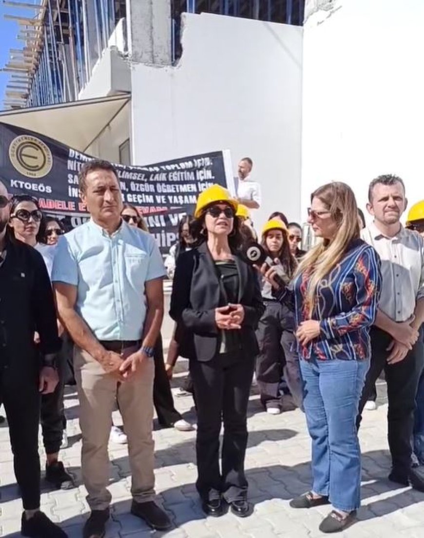 KTOEÖS eğitimdeki sorunlar ve öğretmen eksikliği nedeniyle İskele’de eylem yaptı
