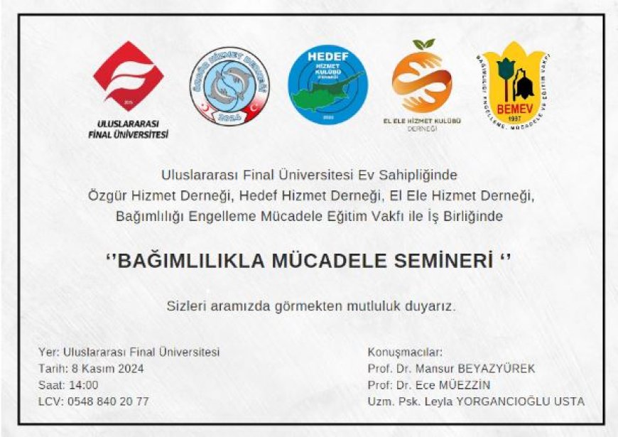 “Bağımlılıkla Mücadele Semineri” düzenlenecek
