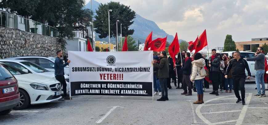 KTOEÖS Lapta-Yavuzlar Lisesi'nde eylem ve grev yaptı
