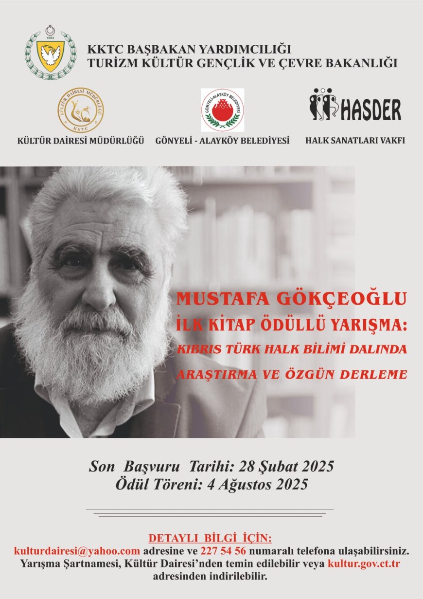 “Mustafa Gökçeoğlu İlk Kitap Ödüllü Yarışması”na katılımın son tarihi 28 Şubat…