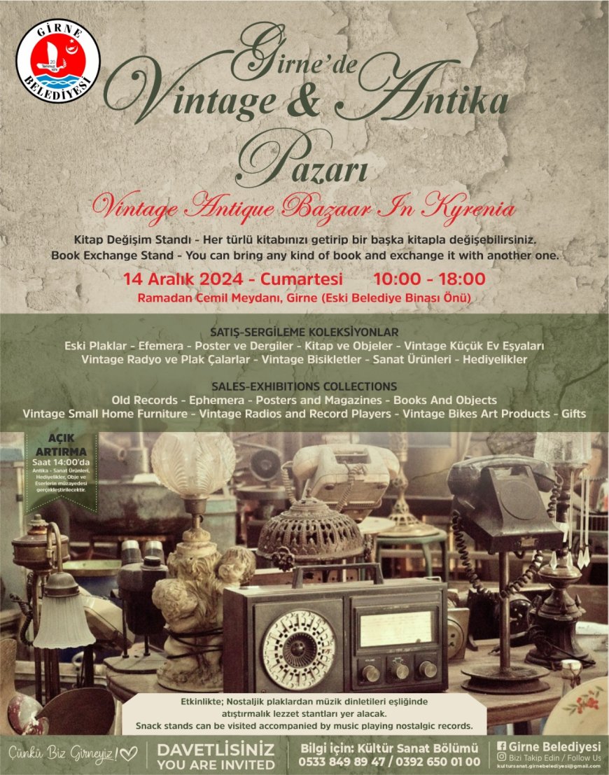Girne’de Vintage ve Antika Pazarı kurulacak