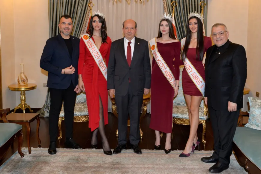 Tatar, Günkut ile Miss Kuzey Kıbrıs ve Bay Kuzey Kıbrıs’ta dereceye girenleri kabul etti
