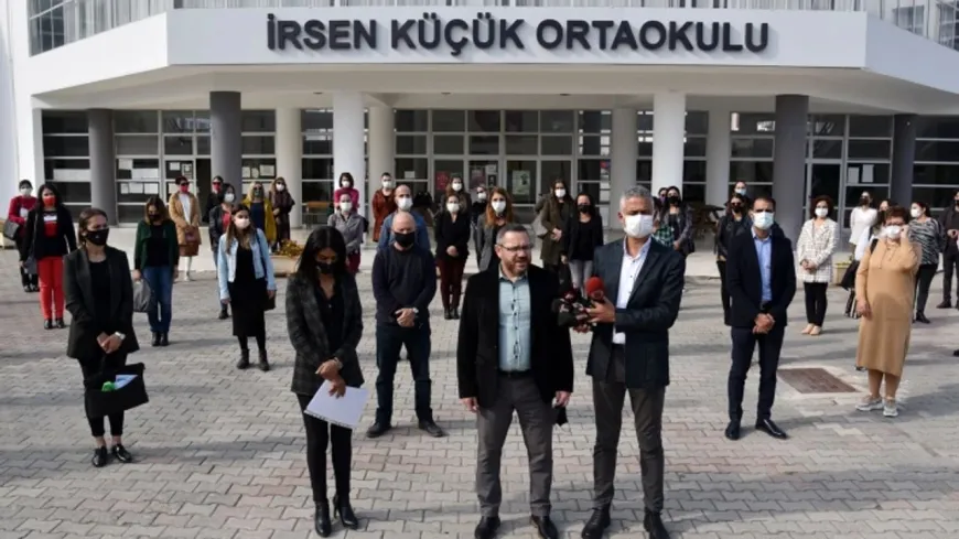 KTOEÖS, İrsen Küçük Ortaokulu’nda uyarı grevine gitti…