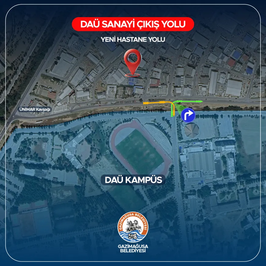 DAÜ Kampüsü’nün batısında Büyük Sanayi yolunda yapılan kaçış yolu trafiğe açıldı