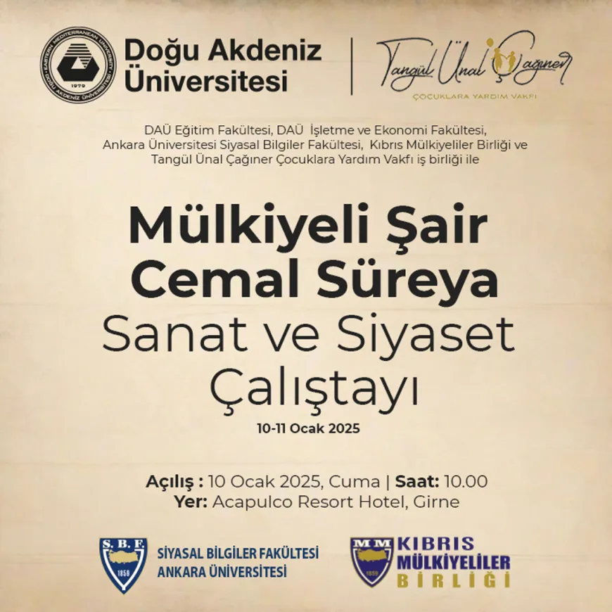 “Mülkiyeli Şair Cemal Süreya” Sanat ve Siyaset Çalıştayı cuma başlıyor