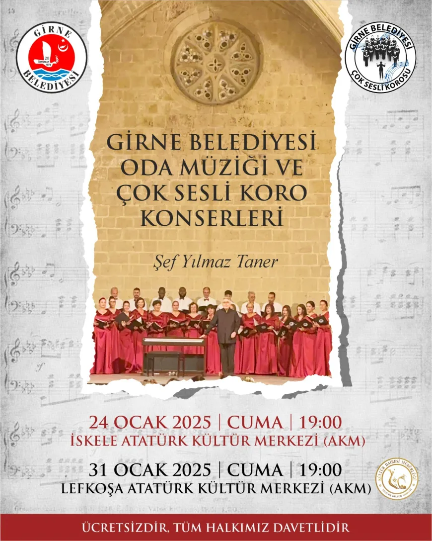 Girne Belediyesi Oda Müziği ve Çok Sesli Koro konserleri başlıyor
