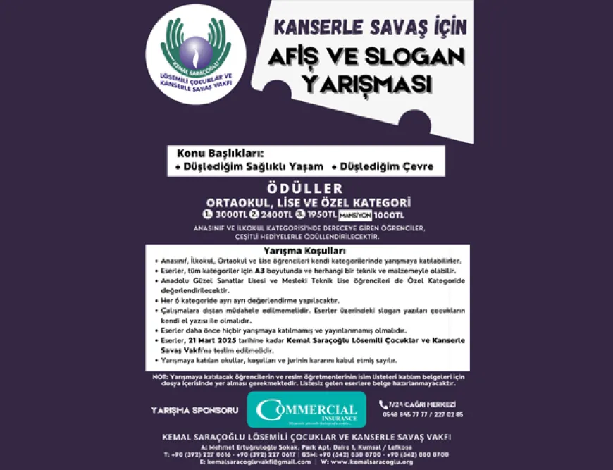 “Kanserle Savaş İçin Afiş ve Slogan Yarışması” başvuruları başladı