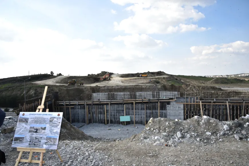 Girne yolunda köprülü kavşak projesi için patlatma yapılacak