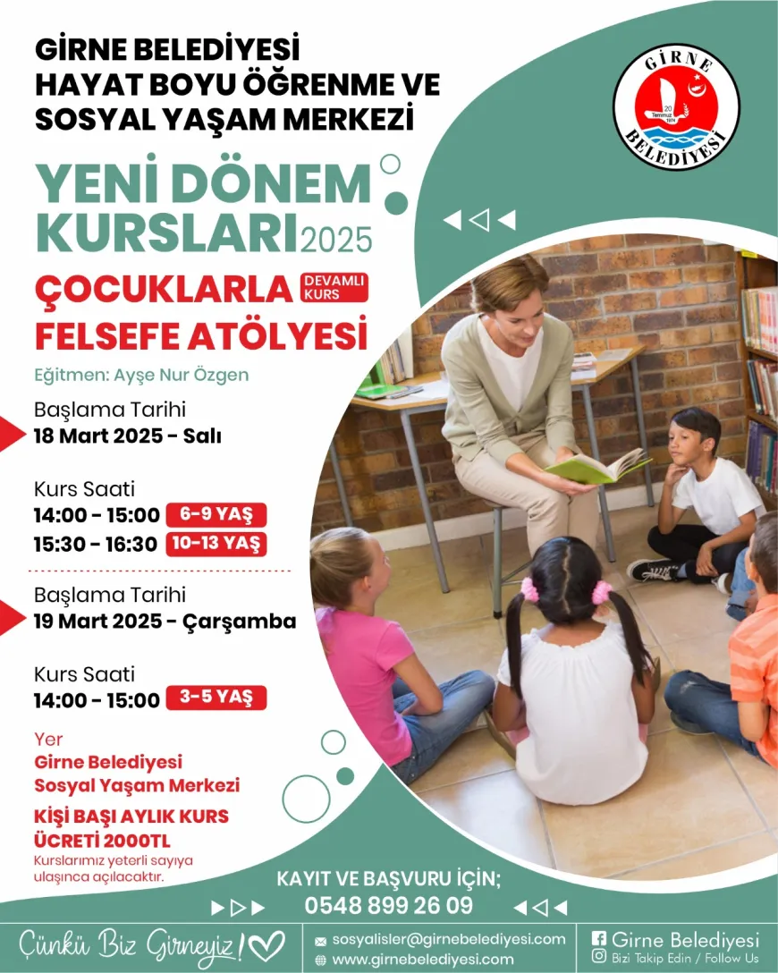 Girne Belediyesi'nden çocuklara yönelik felsefe atölyesi