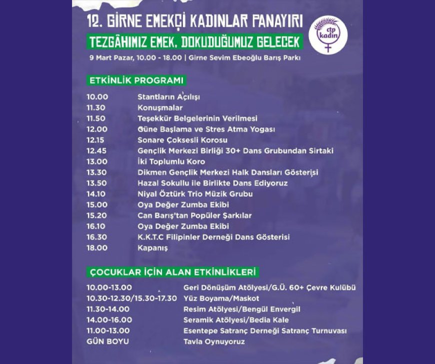 12. Emekçi Kadınlar Panayırı, pazar günü Sevim Ebeoğlu Barış Parkı’nda