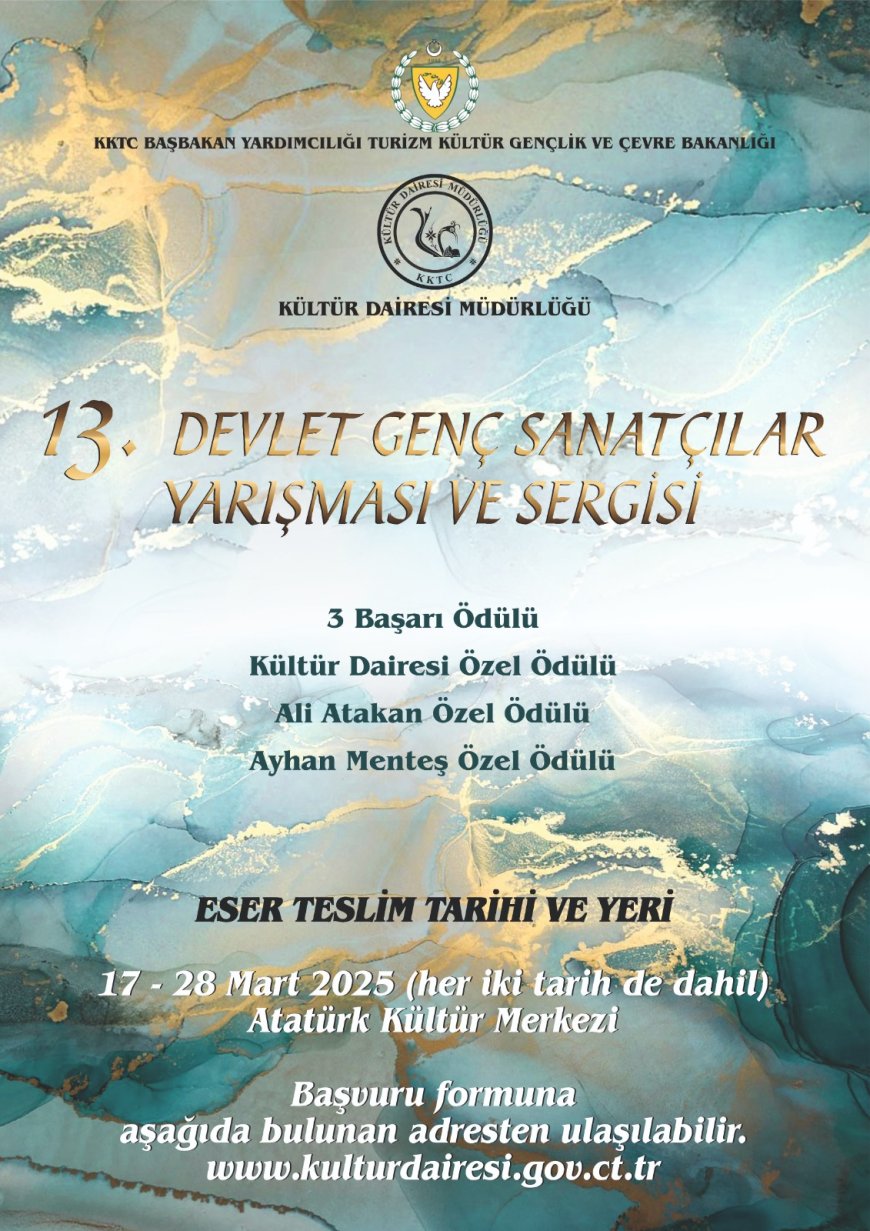 13. Devlet Genç Sanatçılar Yarışması ve Sergisi’ne başvuru kabulü bugün AKM’de başlıyor
