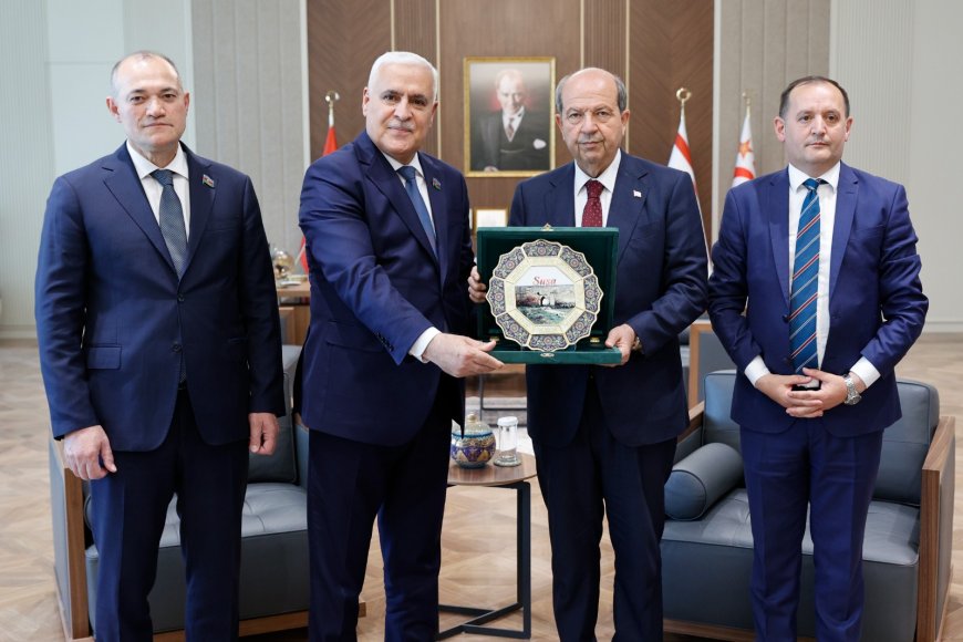 Cumhurbaşkanı Tatar, Azerbaycan Kıbrıs Dostluk Cemiyeti Başkanı ve beraberindeki heyeti kabul etti