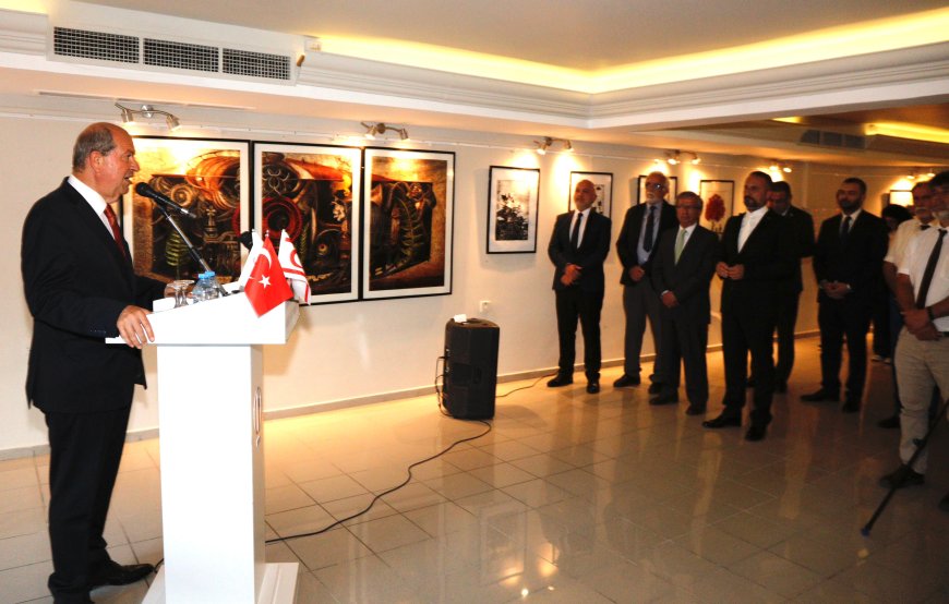 Cumhurbaşkanı Tatar, YDÜ Güzel Sanatlar Sergisi’nin açılışına katıldı