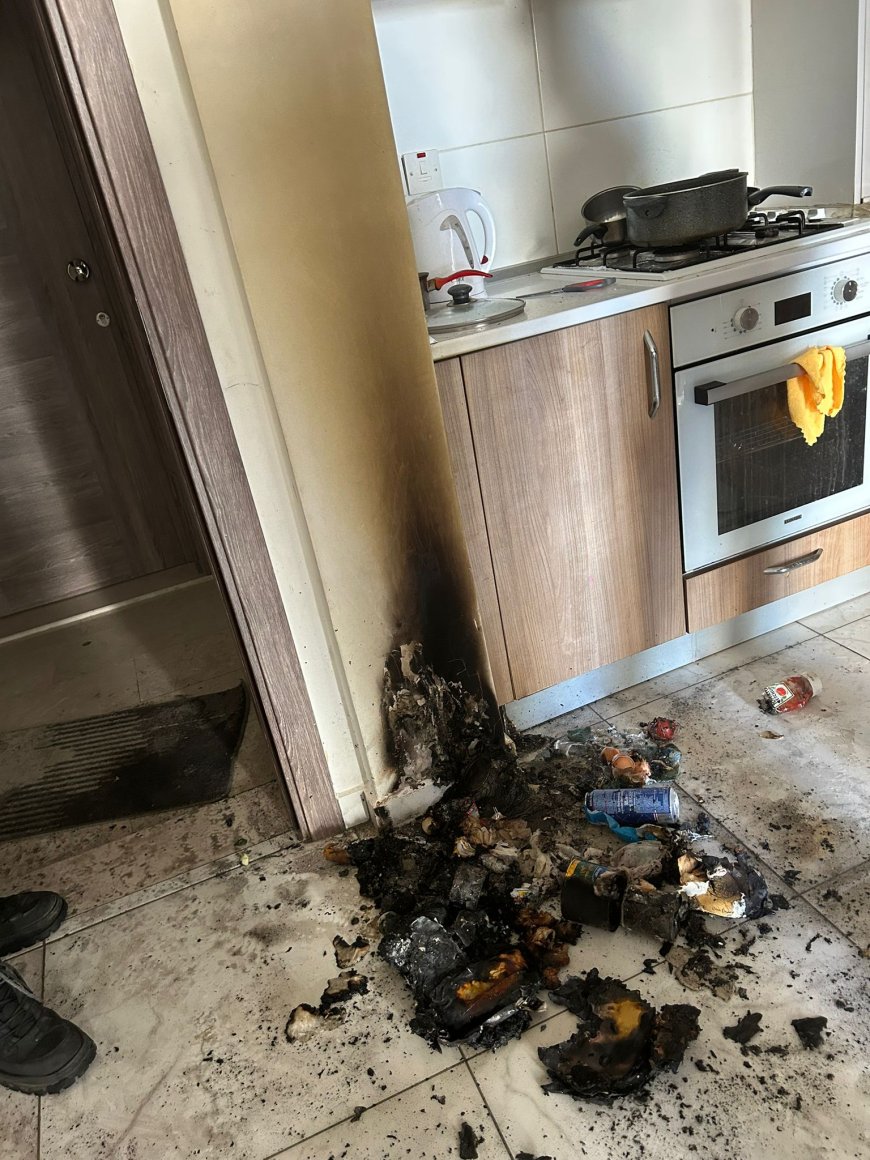 Lefkoşa'da bir evin mutfağında yangın...