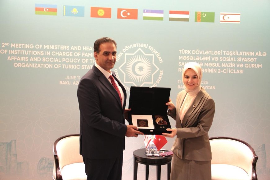 Gardiyanoğlu Türkiye Aile ve Sosyal Hizmetler Bakanı Göktaş ile Bakü'de bir araya geldi