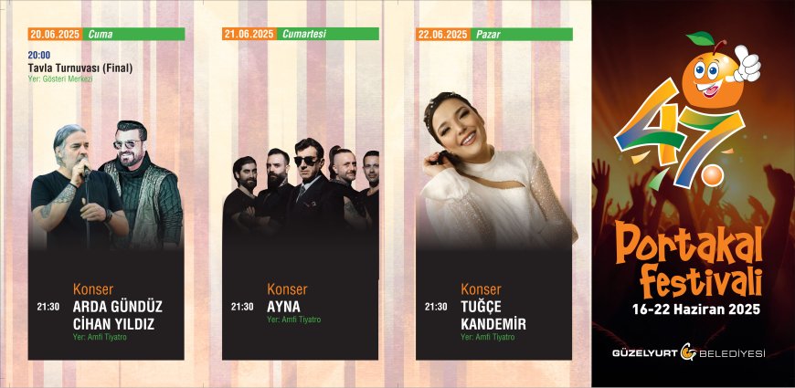 47. Güzelyurt Portakal Festivali Pazartesi günü başlıyor
