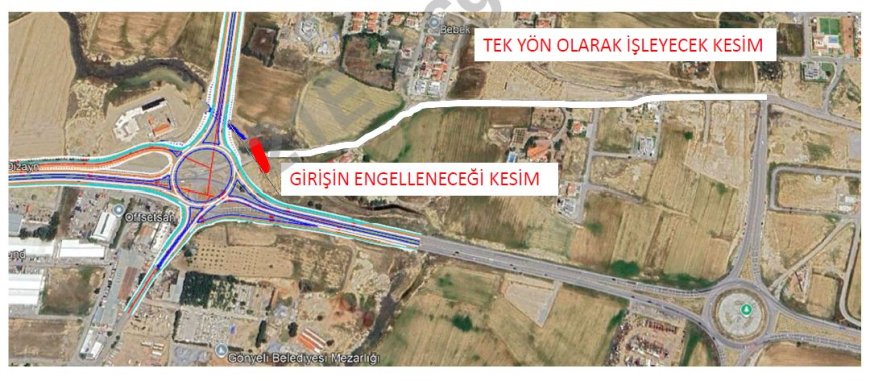 Alayköy’den Gönyeli’ye bağlanan tali yol tek taraflı kapatıldı