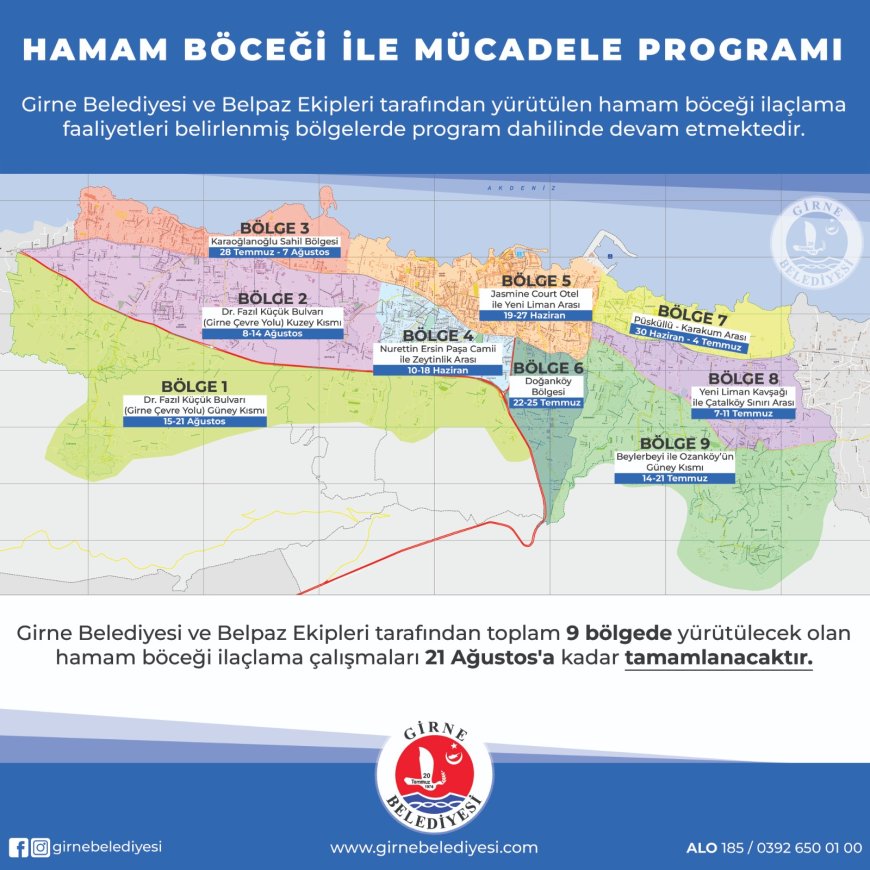Girne Belediyesi, hamam böceğiyle mücadele başlattı